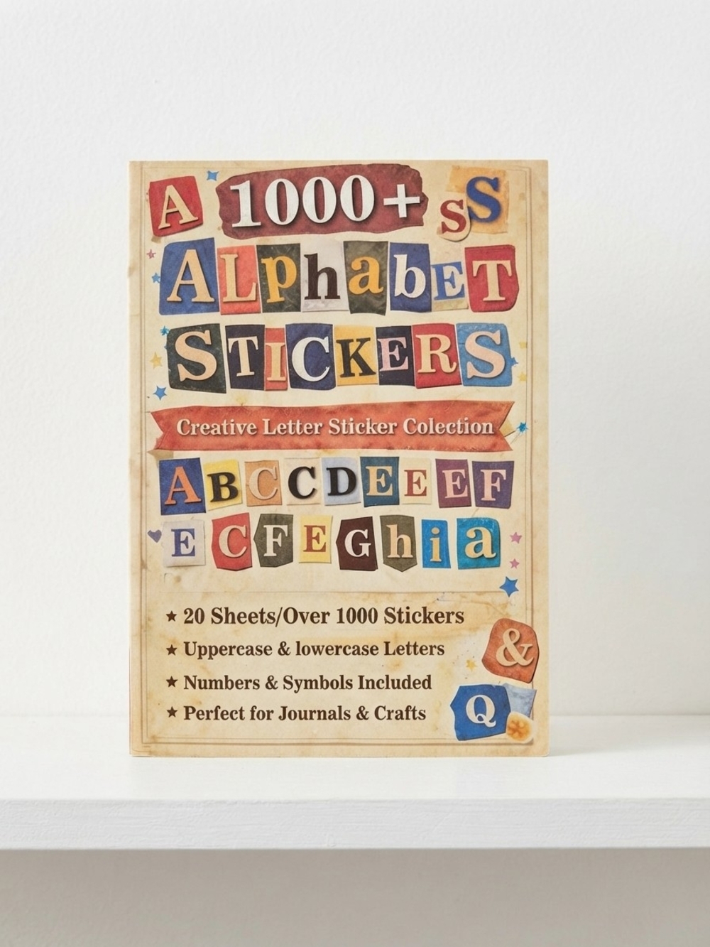 NWT Vintage Style Alphabet Ransom Note Sticker Book (0315)